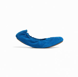 Simple Project Brogue Ballet Flats-Blue Suede