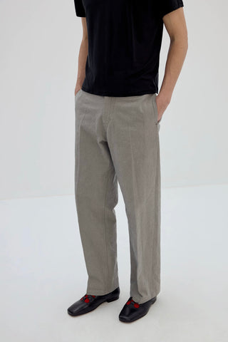 Simple Project Linen Chino Pants-Stone Grey