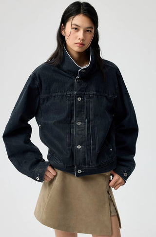 Simple Project Coated Denim Jacket