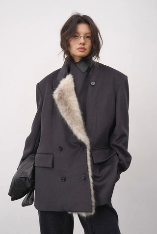 BALIANG Coil Tweed Blazer-Indigo Black