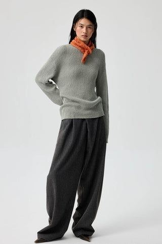 Simple Project Striped Wool Trousers