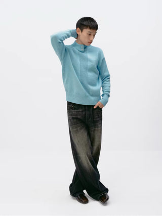 Simple Project Mock Neck Sweater