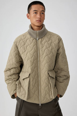 Simple Project Quilted Jacket-Beige