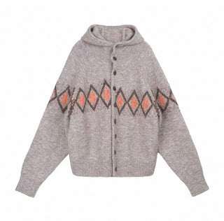 Simple Project Jacquard Sweater-Khaki