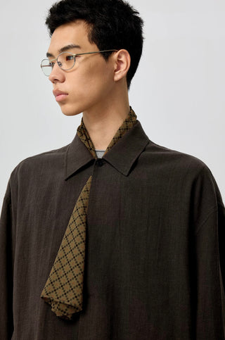 Simple Project Ramie Shirt-Brown