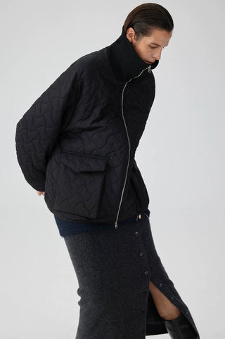 Simple Project Quilted Jacket-Black