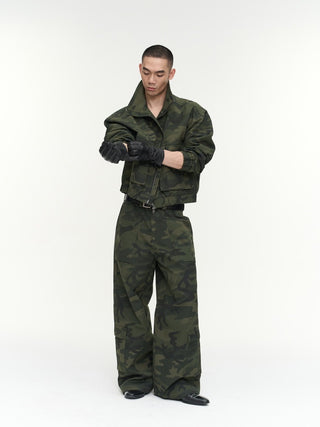 NFAI Stand Collar Utility Jacket-Camo