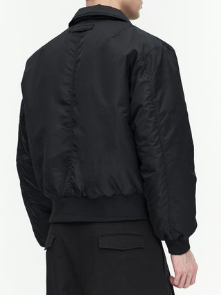 NFAI Nylon Zipper Puffer Jacket-Black