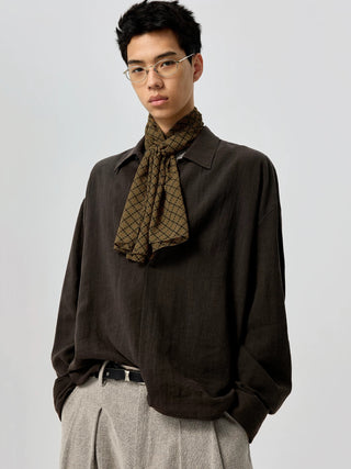 Simple Project Ramie Shirt-Brown