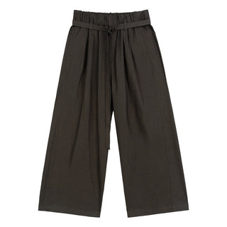 Simple Project Belted TR Trousers-Dark Brown