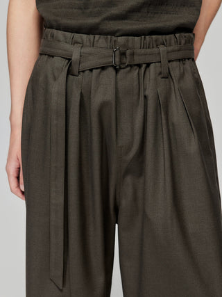 Simple Project Belted TR Trousers-Dark Brown