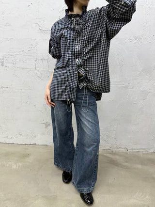 Relabel Asymmetric Balloon-Sleeve Blouse