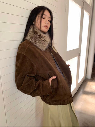 Simple Project Suede Biker Jacket