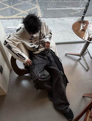 Relabel Re-Bone Long Sleeve Tee-White