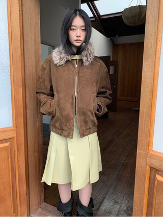 Simple Project Suede Biker Jacket