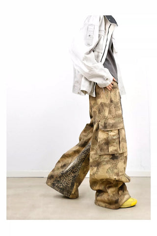 Relabel Camouflage Leopard Cargo Pants