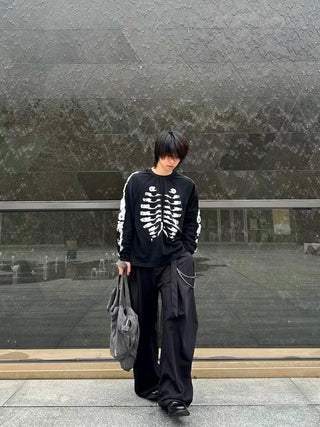 Relabel Re-Bone Long Sleeve Tee-Black