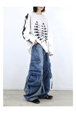 Relabel Re-Bone Long Sleeve Tee-White