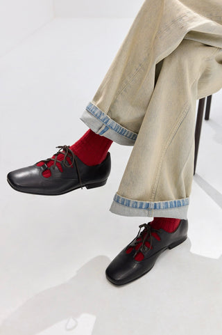 Simple Project Ballet Style Leather Shoes