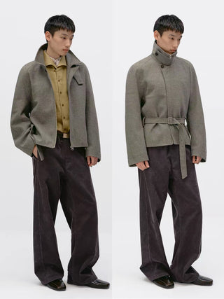 Simple Project Wool Belt Jacket