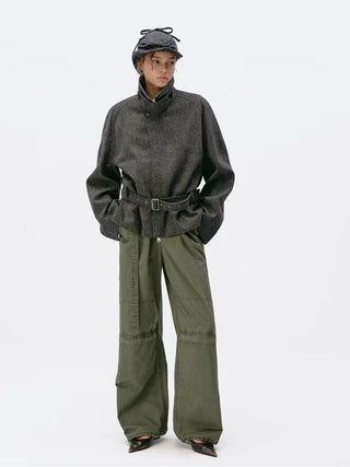 Simple Project Wool Belt Jacket