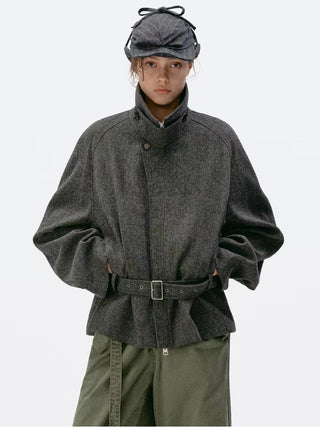 Simple Project Wool Belt Jacket