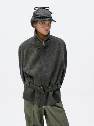 Simple Project Wool Belt Jacket