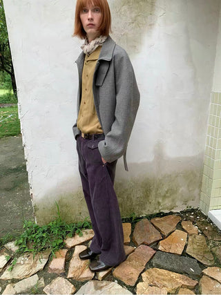 Simple Project Wool Belt Jacket
