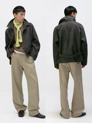 Simple Project Wool Belt Jacket