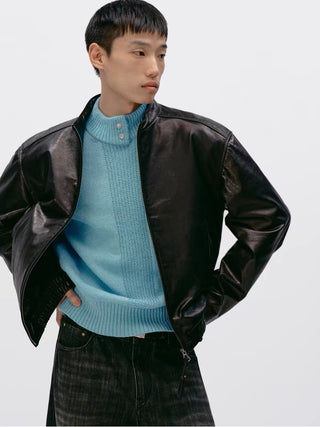 Simple Project Leather Biker Jacket