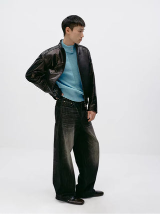 Simple Project Leather Biker Jacket