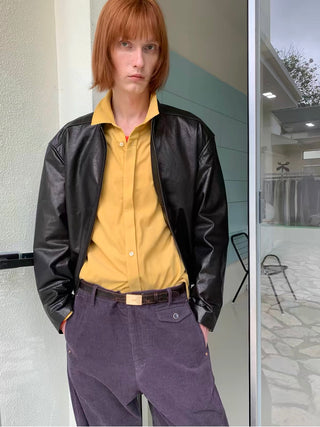 Simple Project Leather Biker Jacket