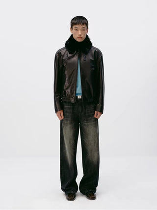 Simple Project Leather Biker Jacket