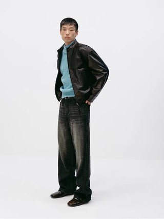 Simple Project Leather Biker Jacket