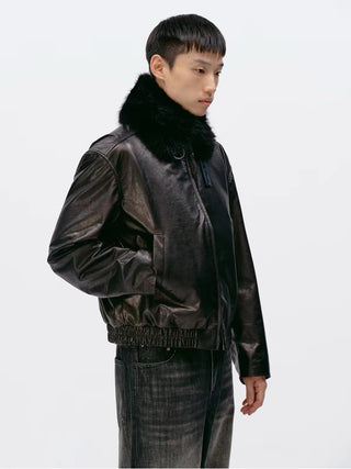Simple Project Leather Biker Jacket