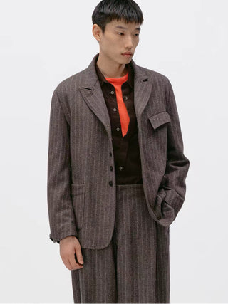 Simple Project Striped Woolen Blazer