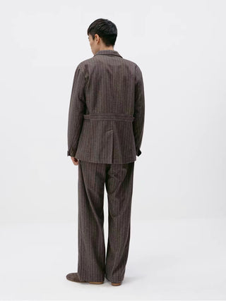 Simple Project Striped Woolen Blazer