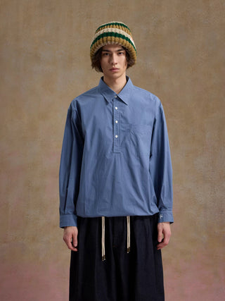 UNLIMITED MOTE Typewriter Shirt-Sapphire Blue