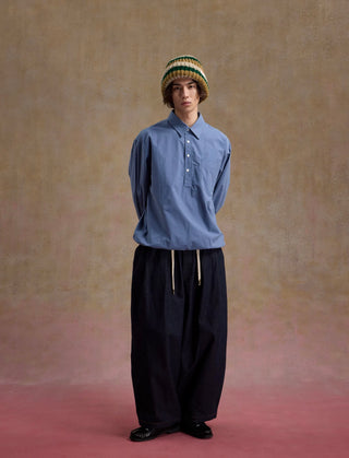 UNLIMITED MOTE Typewriter Shirt-Sapphire Blue
