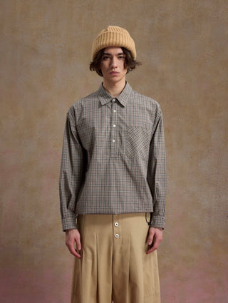 UNLIMITED MOTE Typewriter Shirt-Khaki Plaid