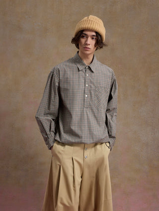 UNLIMITED MOTE Typewriter Shirt-Khaki Plaid