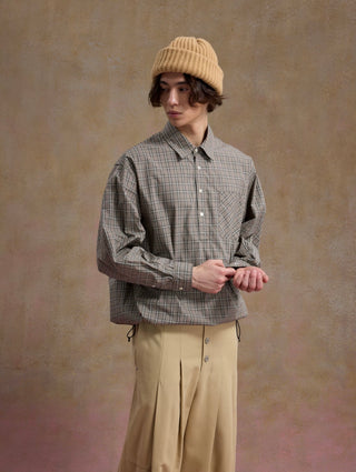 UNLIMITED MOTE Typewriter Shirt-Khaki Plaid