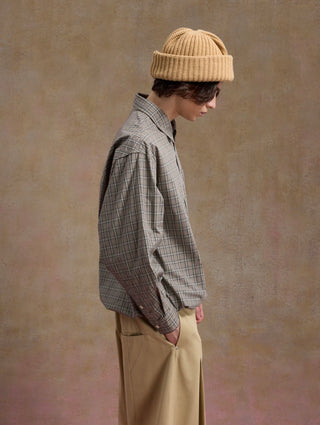UNLIMITED MOTE Typewriter Shirt-Khaki Plaid