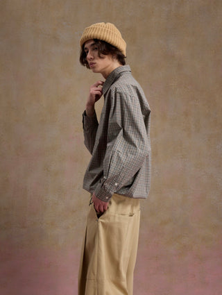 UNLIMITED MOTE Typewriter Shirt-Khaki Plaid