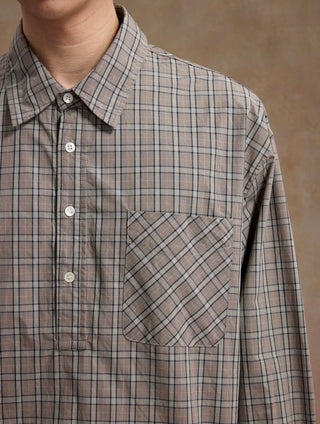 UNLIMITED MOTE Typewriter Shirt-Khaki Plaid