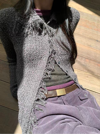 Fringe Wool Cardigan