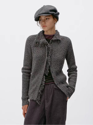 Fringe Wool Cardigan