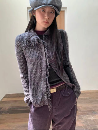 Fringe Wool Cardigan