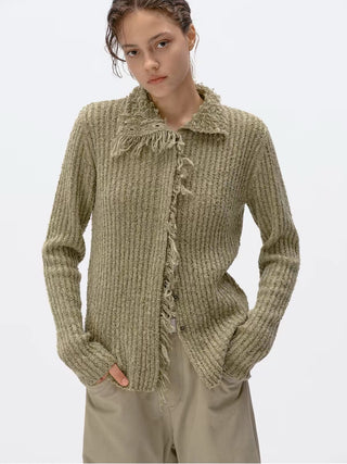 Fringe Wool Cardigan