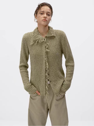 Fringe Wool Cardigan